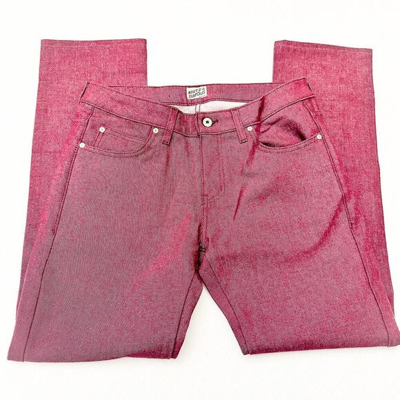 Naked & Famous Men's Red Skinny Guy Red Slim Fit Denim Jeans Size 34 - Picture 4 of 8